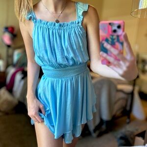 Light blue mini dress/ romper, Size: small